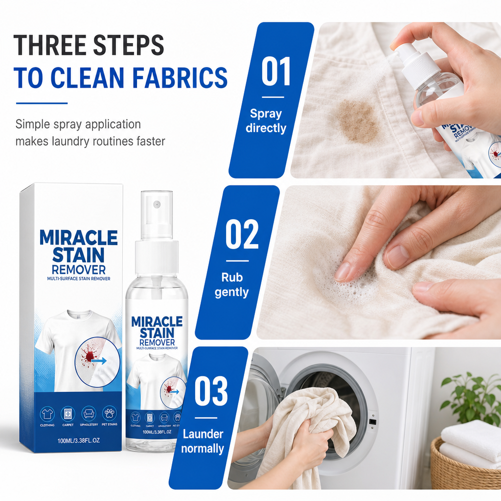 Milde spray voor het verwijderen van vlekken uit kleding en stoffen