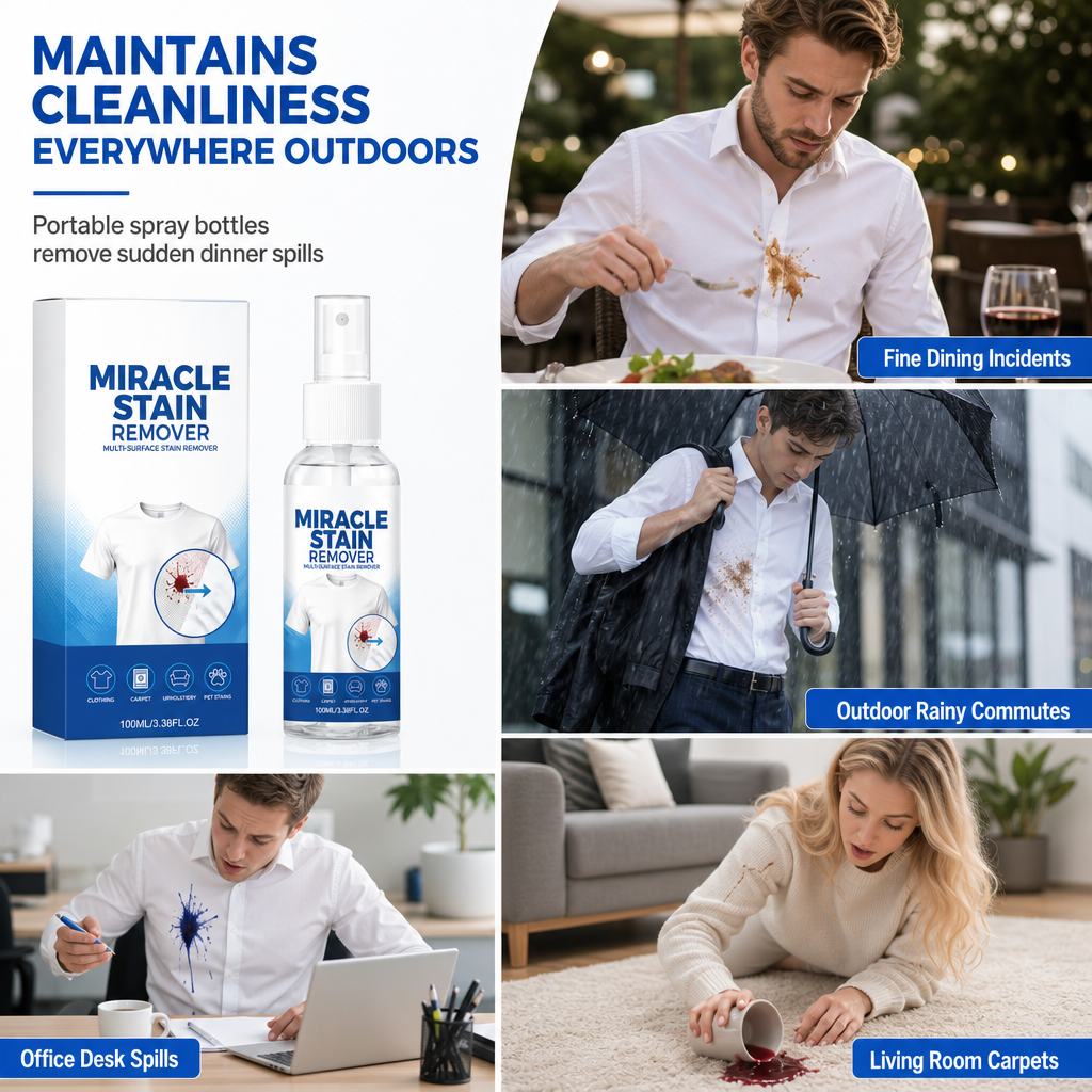 Milde spray voor het verwijderen van vlekken uit kleding en stoffen