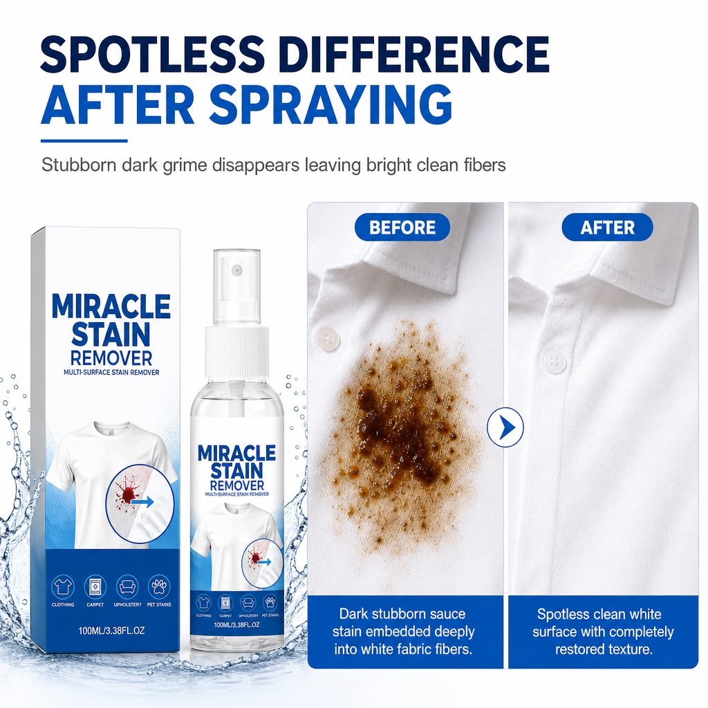 Milde spray voor het verwijderen van vlekken uit kleding en stoffen