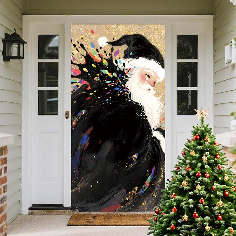 🎄 2+1 GRATIS – Kerstdeurdecoratie met Kerstman & Sneeuwpop – Feestelijke Prints, Kleurvast Polyester & Makkelijk Op Te Hangen