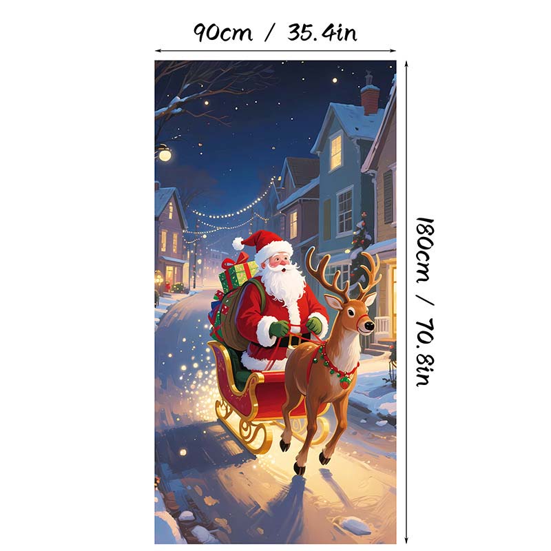 🎄 2+1 GRATIS – Kerstdeurdecoratie met Kerstman & Sneeuwpop – Feestelijke Prints, Kleurvast Polyester & Makkelijk Op Te Hangen