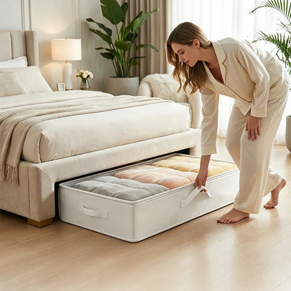 🛏️ TIJDELIJK 50% KORTING! 📦 Opvouwbare Opbergtas voor Onder het Bed met Ritssluiting – Ruimtebesparend, Transparant Venster & Versterkte Handvatten 🏠