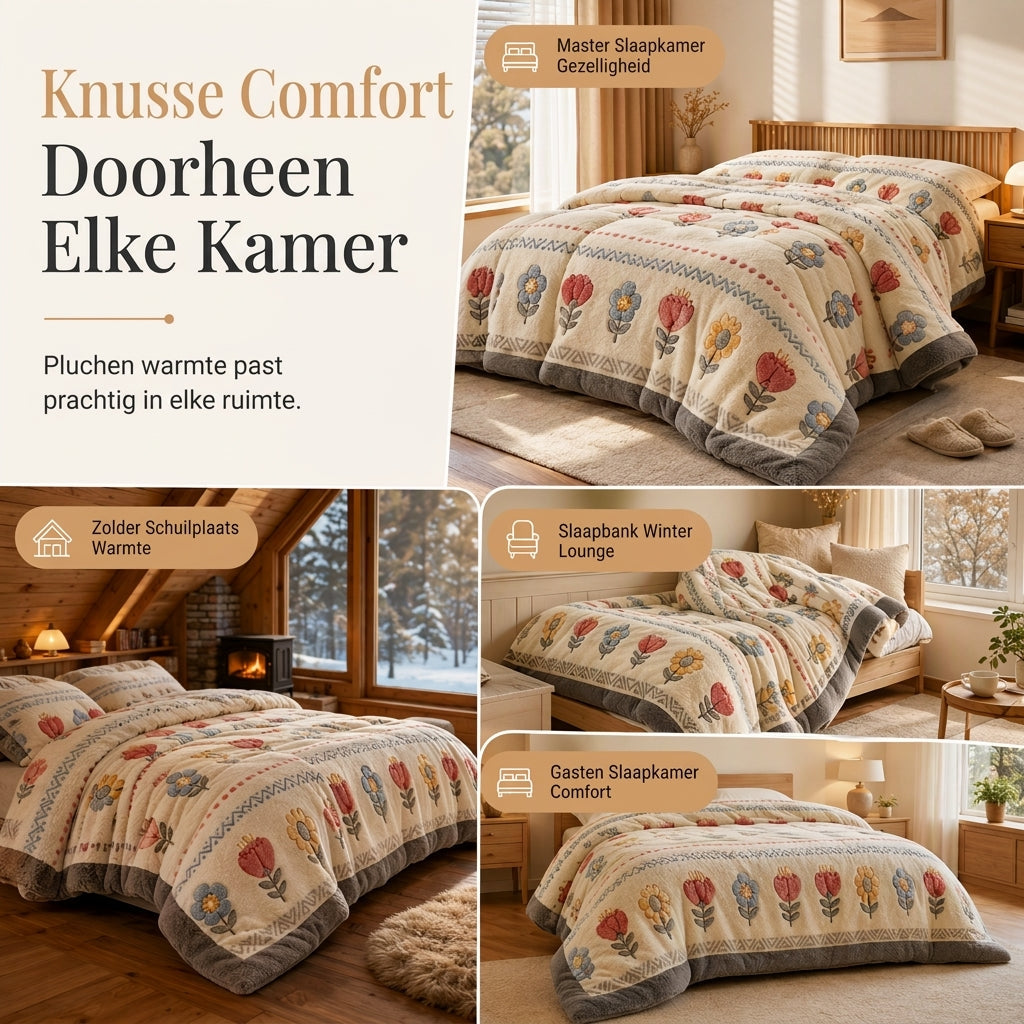 ⏳ 50% KORTING! ⏰ Tweezijdig Sherpa fleece dekbed – Dikke warme winterdeken, zacht fluweelgevoel | Gezellig beddengoed voor ultiem comfort❄️