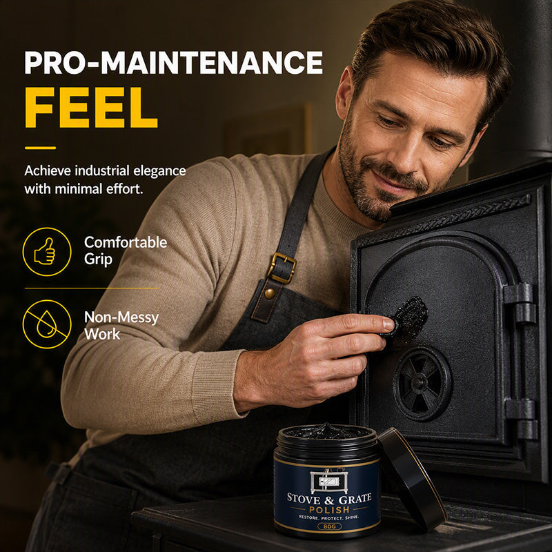 🔥⚫ 50% KORTING! Nooit meer doffe, grijze gietijzeren kachel! Deze kachelpoets met spons herstelt de diepe zwarte glans en beschermt tegen hitte – 80g!