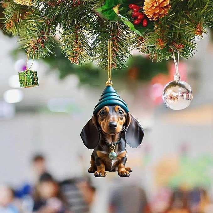 7-delige Kerstboomversiering - Hangende hondenornamenten