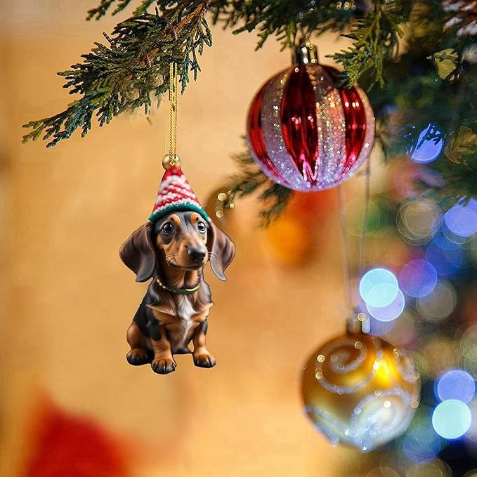7-delige Kerstboomversiering - Hangende hondenornamenten