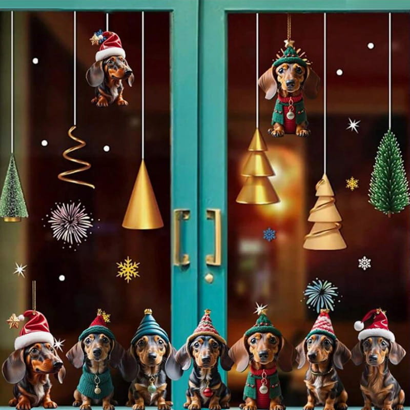 7-delige Kerstboomversiering - Hangende hondenornamenten