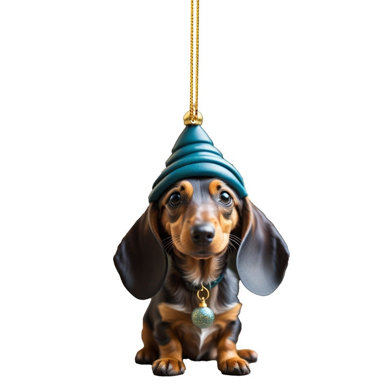 7-delige Kerstboomversiering - Hangende hondenornamenten