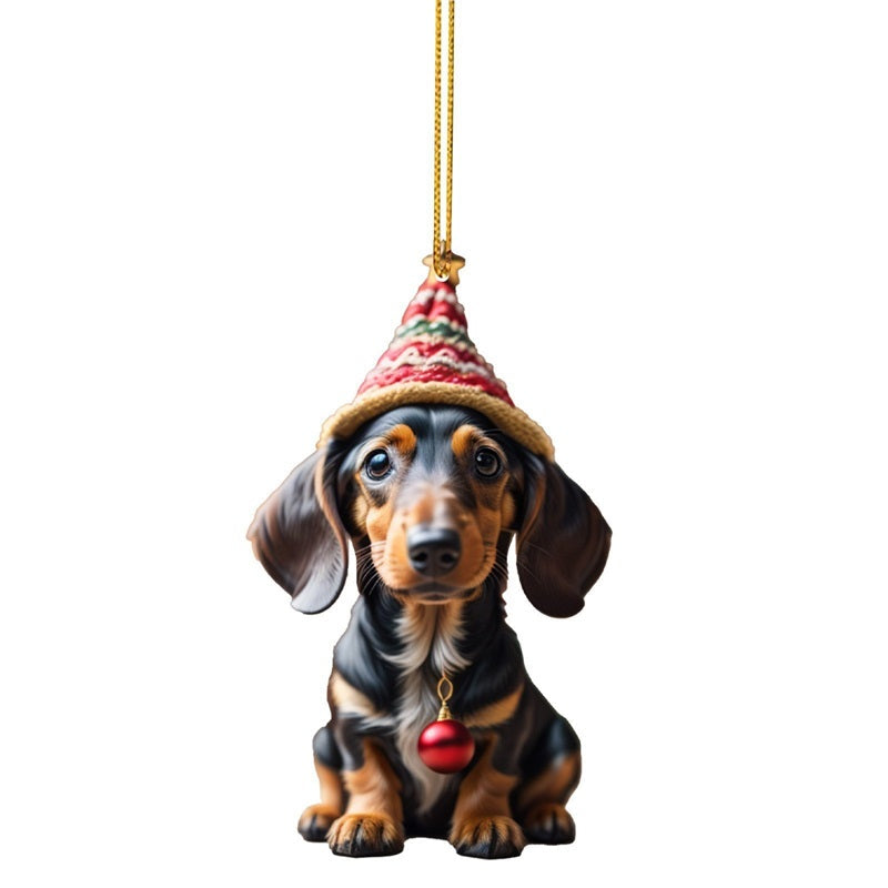 7-delige Kerstboomversiering - Hangende hondenornamenten