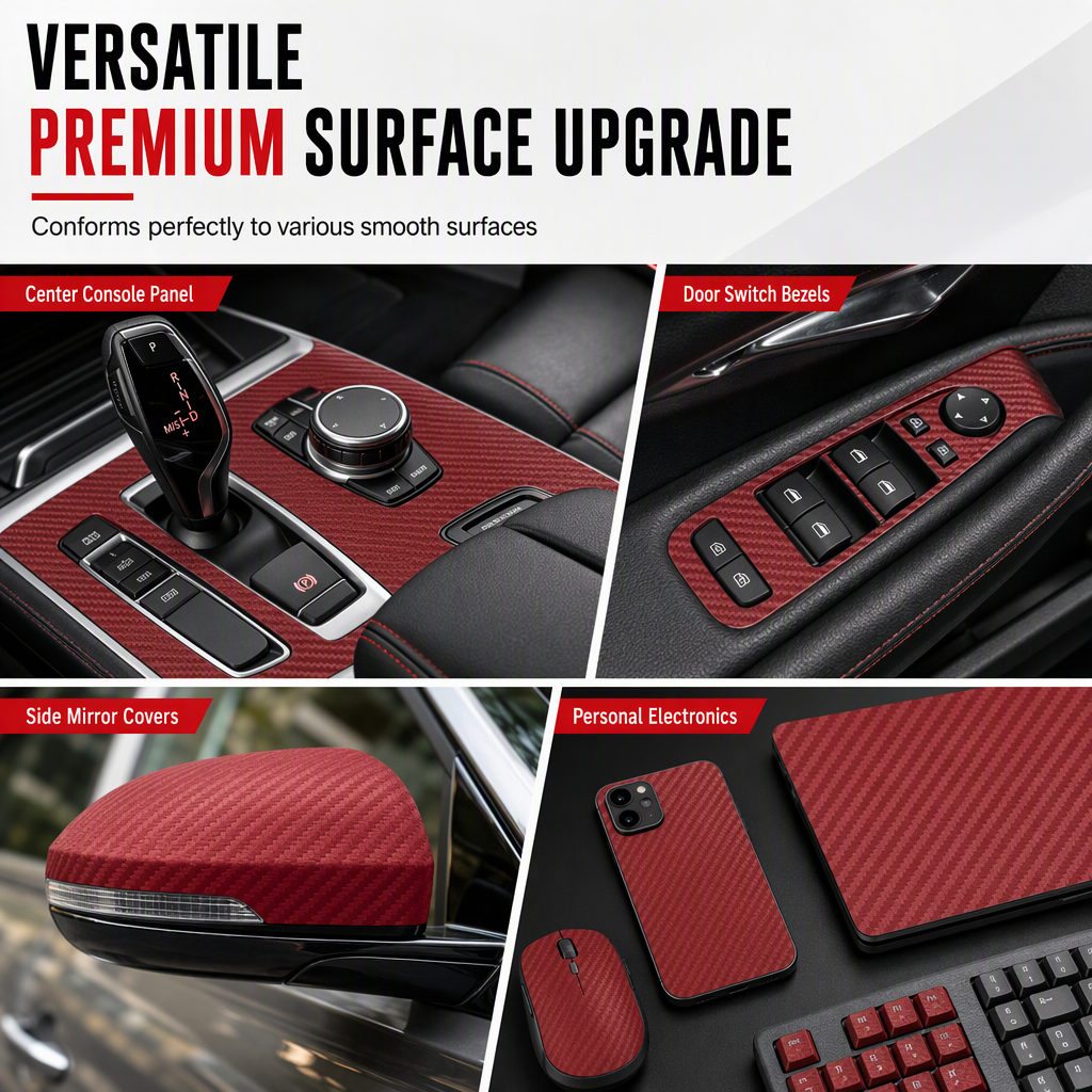 🚗Zelfklevende Carbonlook Interieurfolie  – 3D/6D Reliëf met Zelfklevende Montage – Ideaal voor Gladde Interieurpanelen & Decoratieve Oppervlakken ⚡