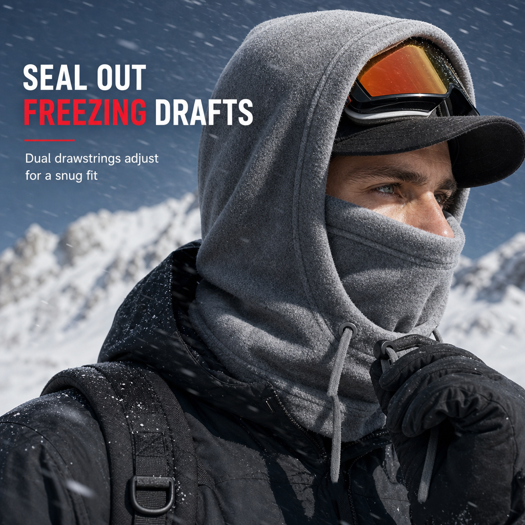 🔥❄️ 50% KORTING! Nooit meer een ijskoud gezicht! Deze warme ski-bivakmuts met poolfleece, windblokkering & anti-beslag strip houdt je hele hoofd warm – één maat past iedereen!