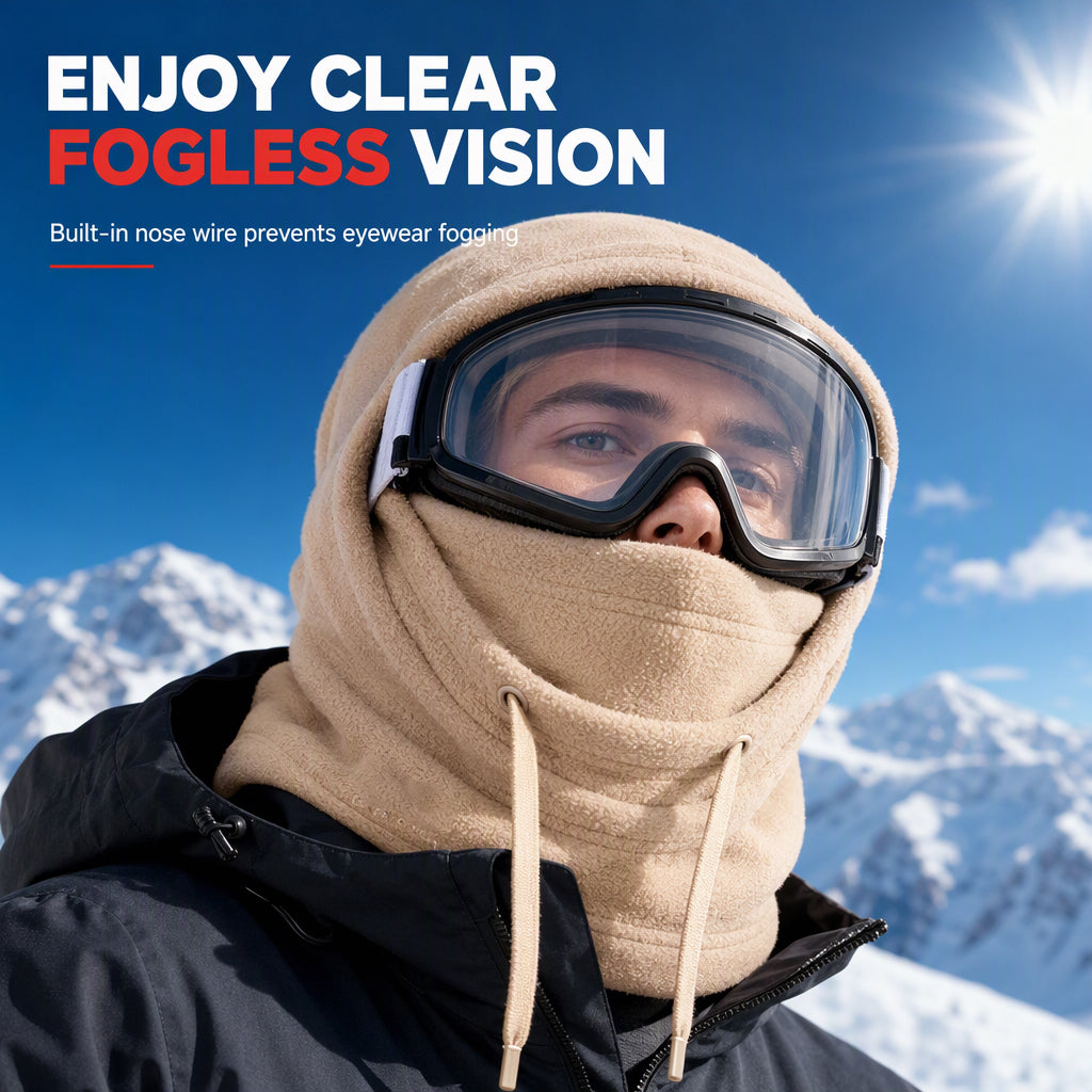 🔥❄️ 50% KORTING! Nooit meer een ijskoud gezicht! Deze warme ski-bivakmuts met poolfleece, windblokkering & anti-beslag strip houdt je hele hoofd warm – één maat past iedereen!