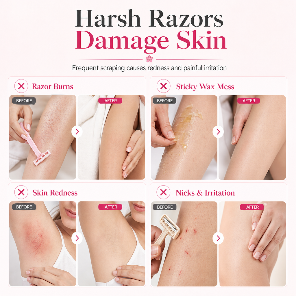 🪒🚫 Nooit meer scheermesjes, snijwondjes of irritatie! Deze roll-on ontharingsgel met kersenbloesem glijdt zacht over je huid – zijdezacht, zelfs op gevoelige plekken.