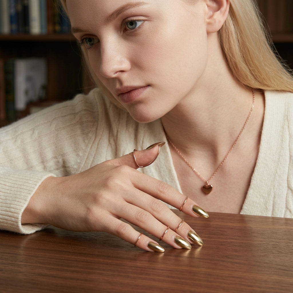 📢📢 50% KORTING💍 Modieuze metalen ring voor op de vingertop – verstelbaar, lichtgewicht en ideaal als trendy accessoire.