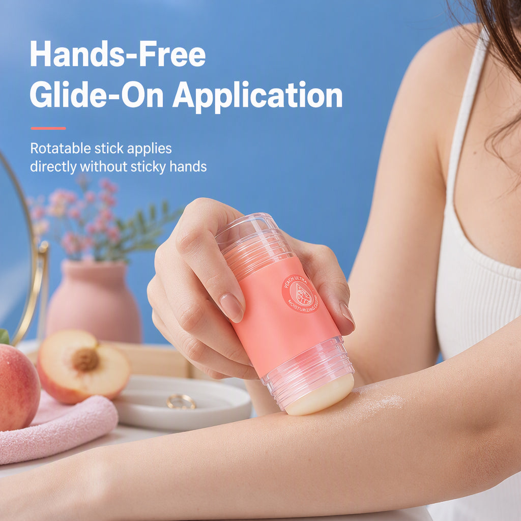 🧴 Waarom je handen vuil maken? Deze handsfree stift met squalane & hyaluronzuur hydrateert droge handen, voeten en hielen. Perzik of sinaasappel, 35g!