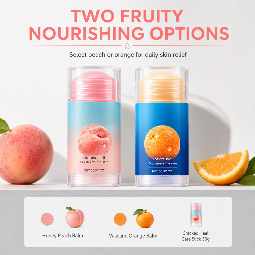 🧴 Waarom je handen vuil maken? Deze handsfree stift met squalane & hyaluronzuur hydrateert droge handen, voeten en hielen. Perzik of sinaasappel, 35g!