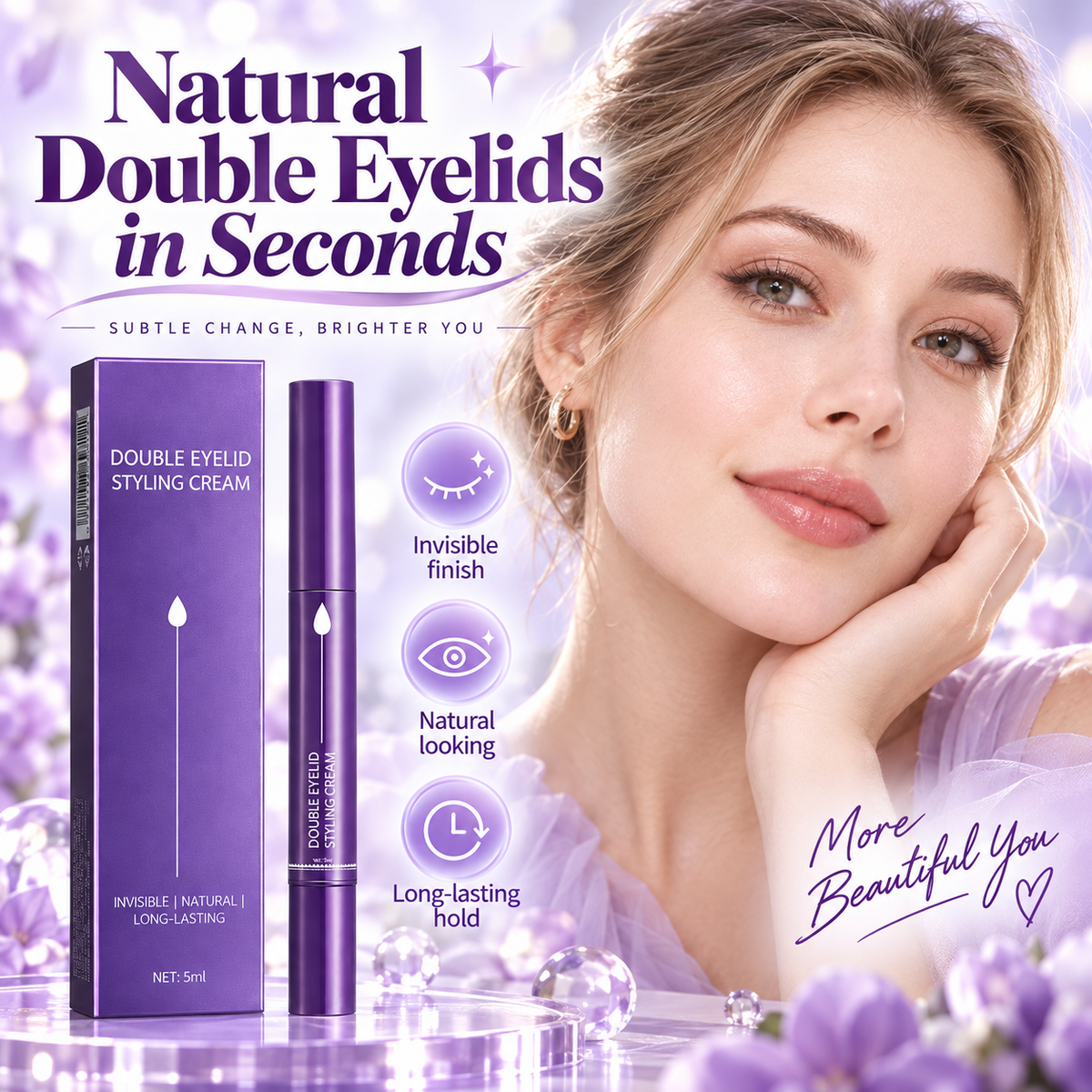 🔥FLASH SALE🔥 Onzichtbare Stylingcrème Pen voor Dubbele Oogleden – Natuurlijke Afwerking, 24U Houdbaar – Verrijkt met Vitamine E – Eenvoudig in 30 Seconden – 5ml! 👁️✨