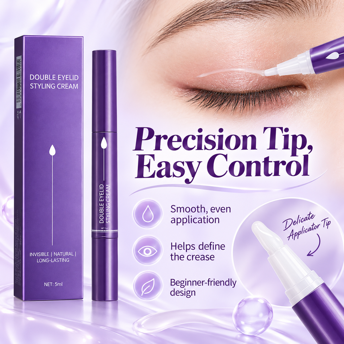 🔥FLASH SALE🔥 Onzichtbare Stylingcrème Pen voor Dubbele Oogleden – Natuurlijke Afwerking, 24U Houdbaar – Verrijkt met Vitamine E – Eenvoudig in 30 Seconden – 5ml! 👁️✨