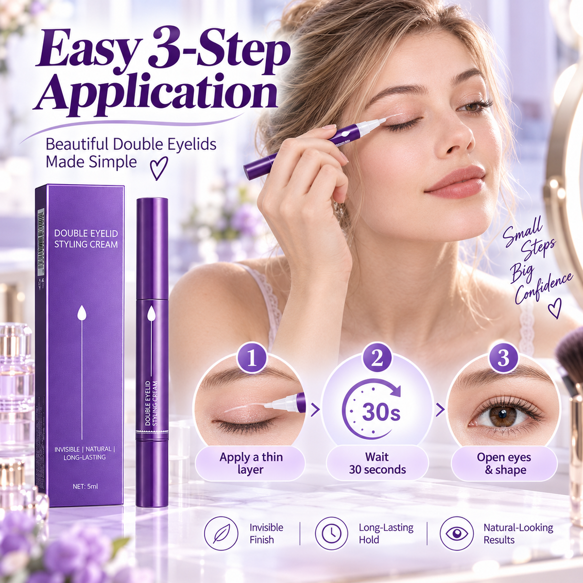 🔥FLASH SALE🔥 Onzichtbare Stylingcrème Pen voor Dubbele Oogleden – Natuurlijke Afwerking, 24U Houdbaar – Verrijkt met Vitamine E – Eenvoudig in 30 Seconden – 5ml! 👁️✨