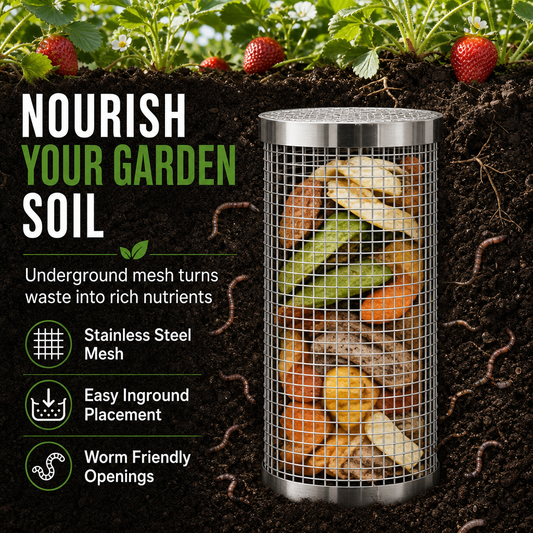 Roestvrijstalen wormencompostbuis voor de tuin