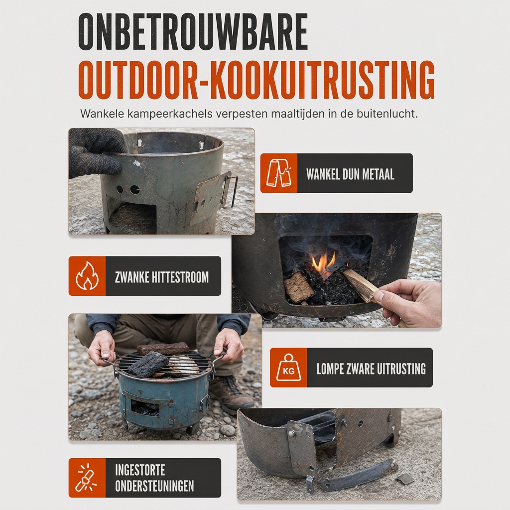 ⏳ Tijdelijke aanbieding⏳ 🎁2026 Nieuw gearriveerd 50% KORTING💥Zware kampeer kachel van koolstofstaal – Hout & Houtskool, Hoge Luchttoevoer, 3-in-1 Kookplaat 🍳