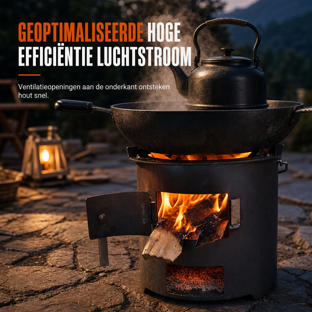 ⏳ Tijdelijke aanbieding⏳ 🎁2026 Nieuw gearriveerd 50% KORTING💥Zware kampeer kachel van koolstofstaal – Hout & Houtskool, Hoge Luchttoevoer, 3-in-1 Kookplaat 🍳