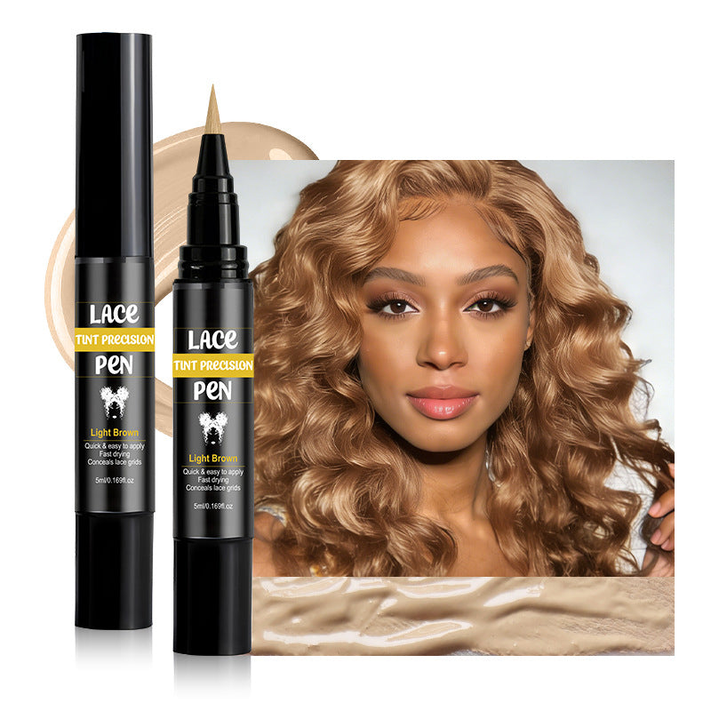 ✨Nu 50% Korting! Lace Tint Hoofdhuid Tint Pen – Directe Lace Knoop Smeltpen, Zweetbestendige Haarlijn Tint voor Pruiken, Natuurlijke Hoofdhuid Look voor Lace Front Pruiken