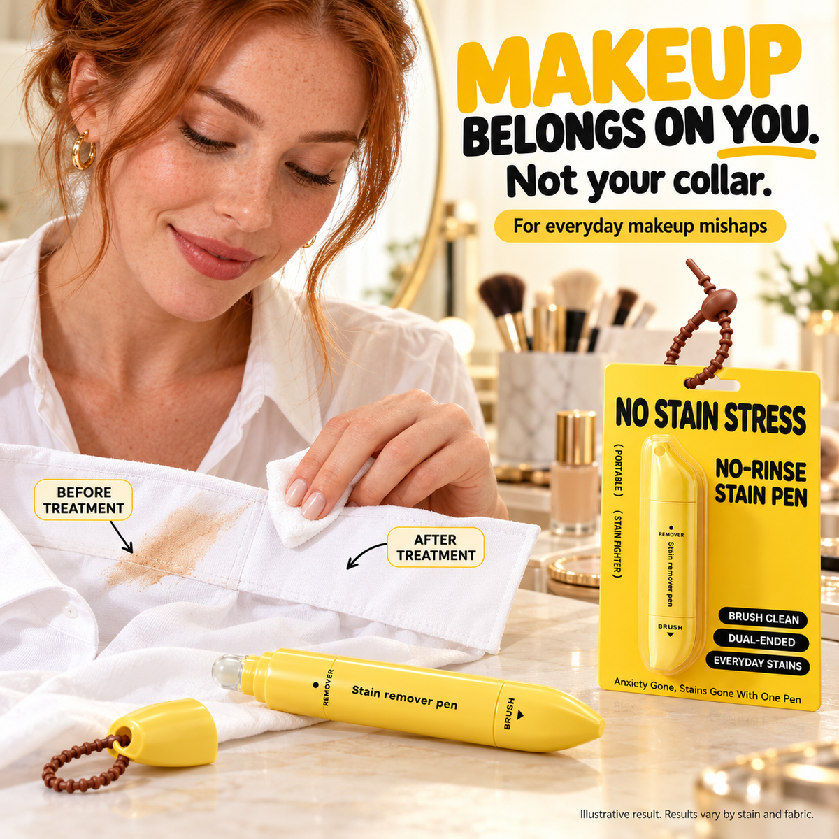 ⏰50% KORTING – LAATSTE KANS⏰ Draagbare Dubbelkoppige Vlekverwijderaar Pen – Rollerbal & Borstel, Watervrij – Verwijdert Make-up, Vet, Koffie & Wijn – 15ml! 🔥