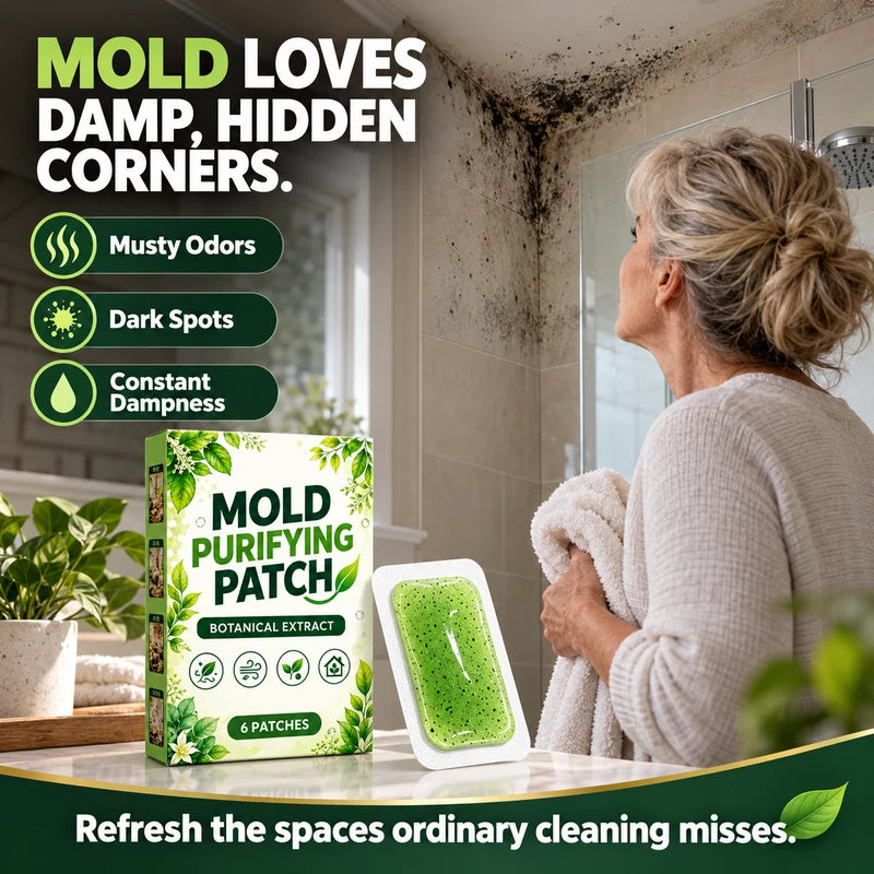 🧪NU 50% KORTING! Set van 6 schimmelwerende patches – Plantaardige pads voor schimmelverwijdering; langdurige schimmelremmer voor badkamer, keuken, muurhoeken en vochtige, verborgen plekken