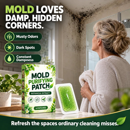 🧪NU 50% KORTING! Set van 6 schimmelwerende patches – Plantaardige pads voor schimmelverwijdering; langdurige schimmelremmer voor badkamer, keuken, muurhoeken en vochtige, verborgen plekken