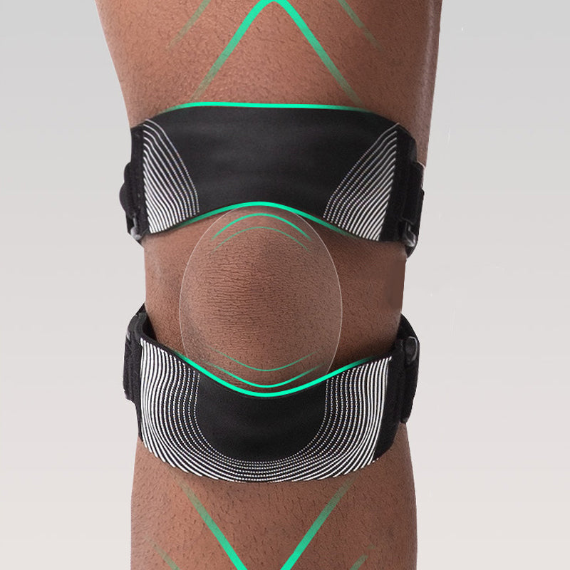 Verstelbare patella knieband met dubbele banden en siliconen pads Open ontwerp met instelbare sluitingen In zwart grijs roze of blauw 1 stuk