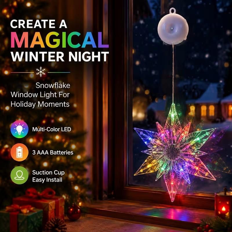 🎄 Kerstraamverlichting met Zuignappen