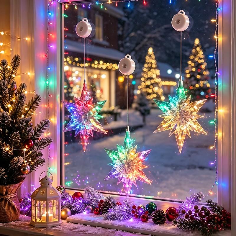 🎄 Kerstraamverlichting met Zuignappen