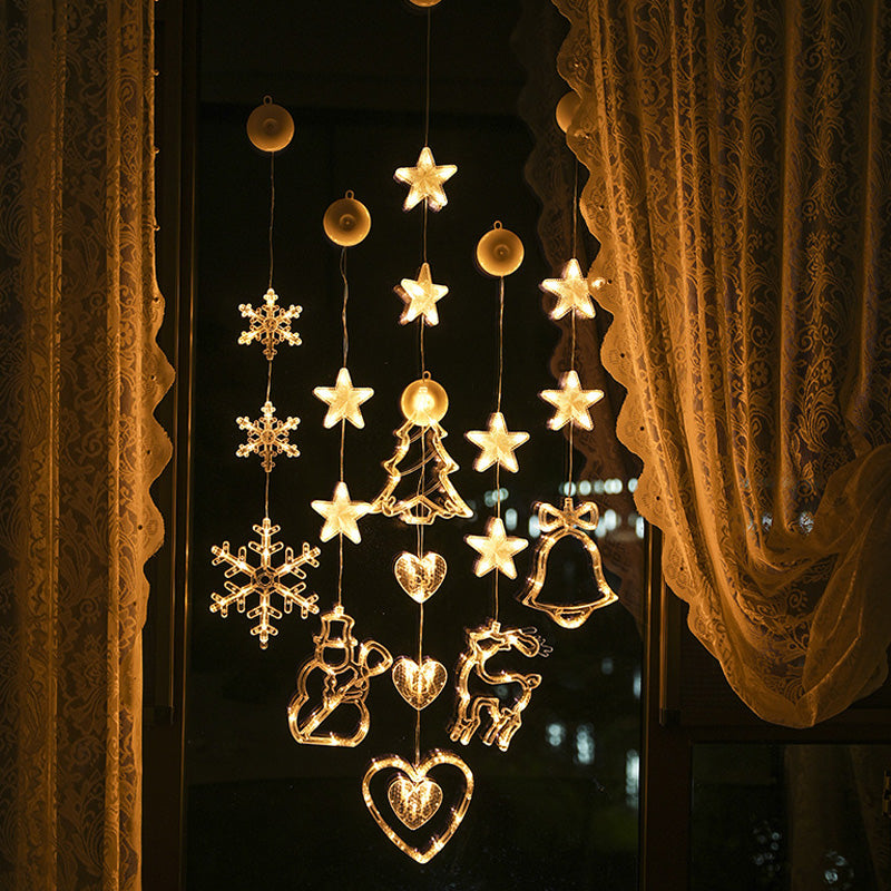 🎄 Kerstraamverlichting met Zuignappen