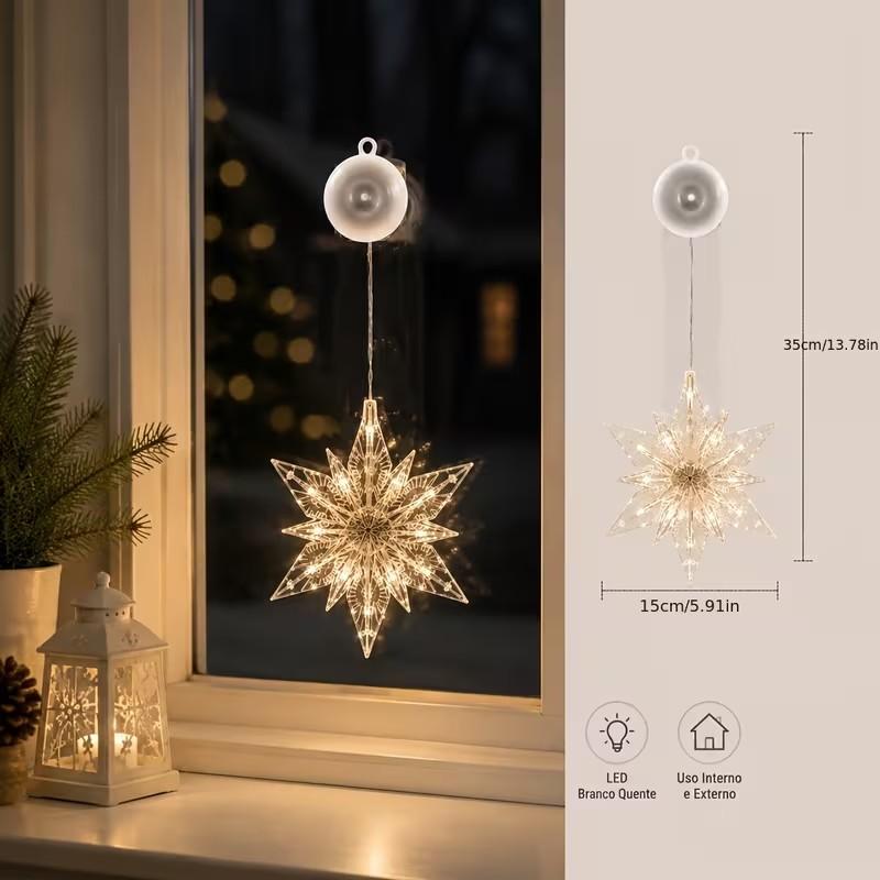 🎄 Kerstraamverlichting met Zuignappen
