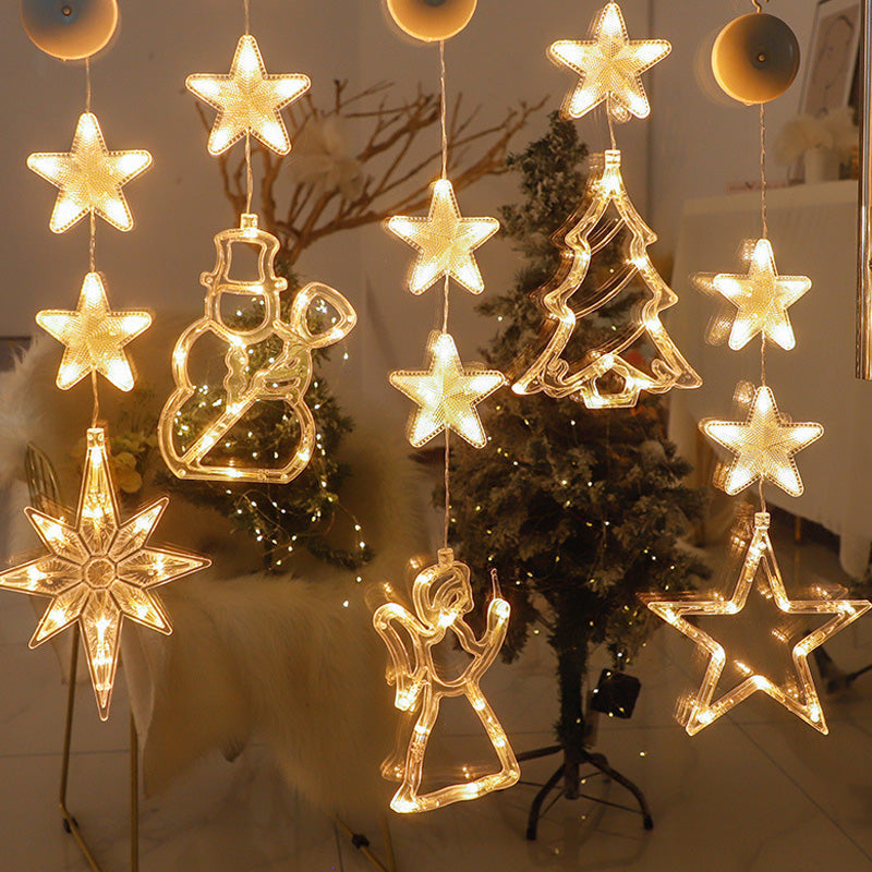 🎄 Kerstraamverlichting met Zuignappen