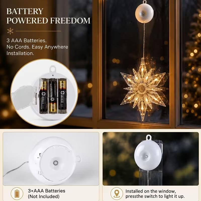 🎄 Kerstraamverlichting met Zuignappen