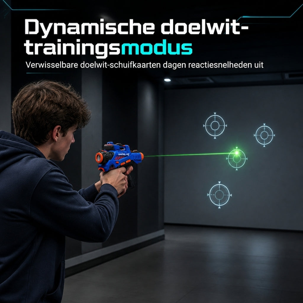 ⏳ Tijdelijke aanbieding⏳ 👾✨ Alsof je in een laserarena staat! 2 mini-pistolen, 1 projector met geluid en licht – voor spannende teamgevechten in huis.