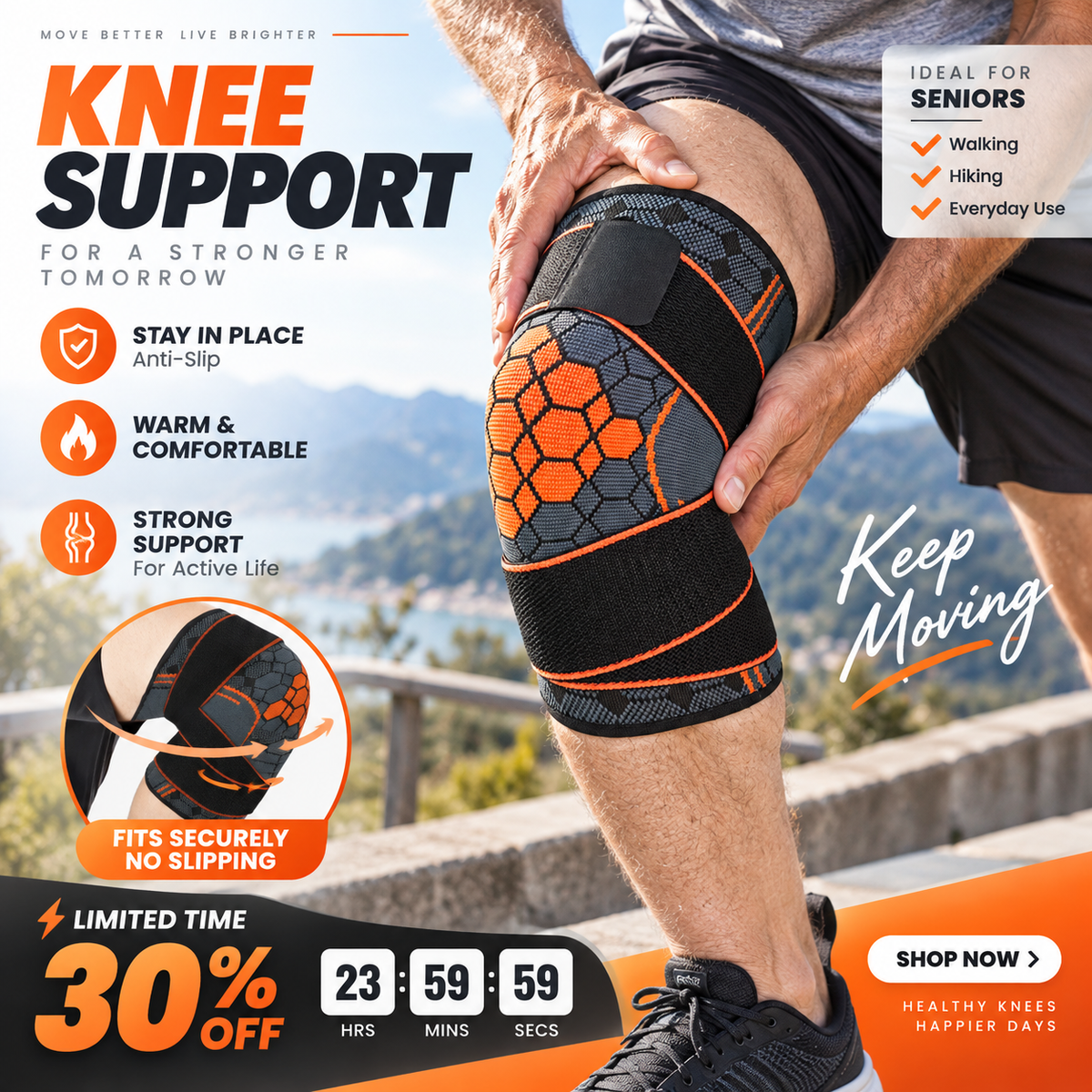 💪 Kniebrace – Bescherm je knie tegen blessures | Compressie-ondersteuning bij gewrichtspijn, sport en dagelijks herstel
