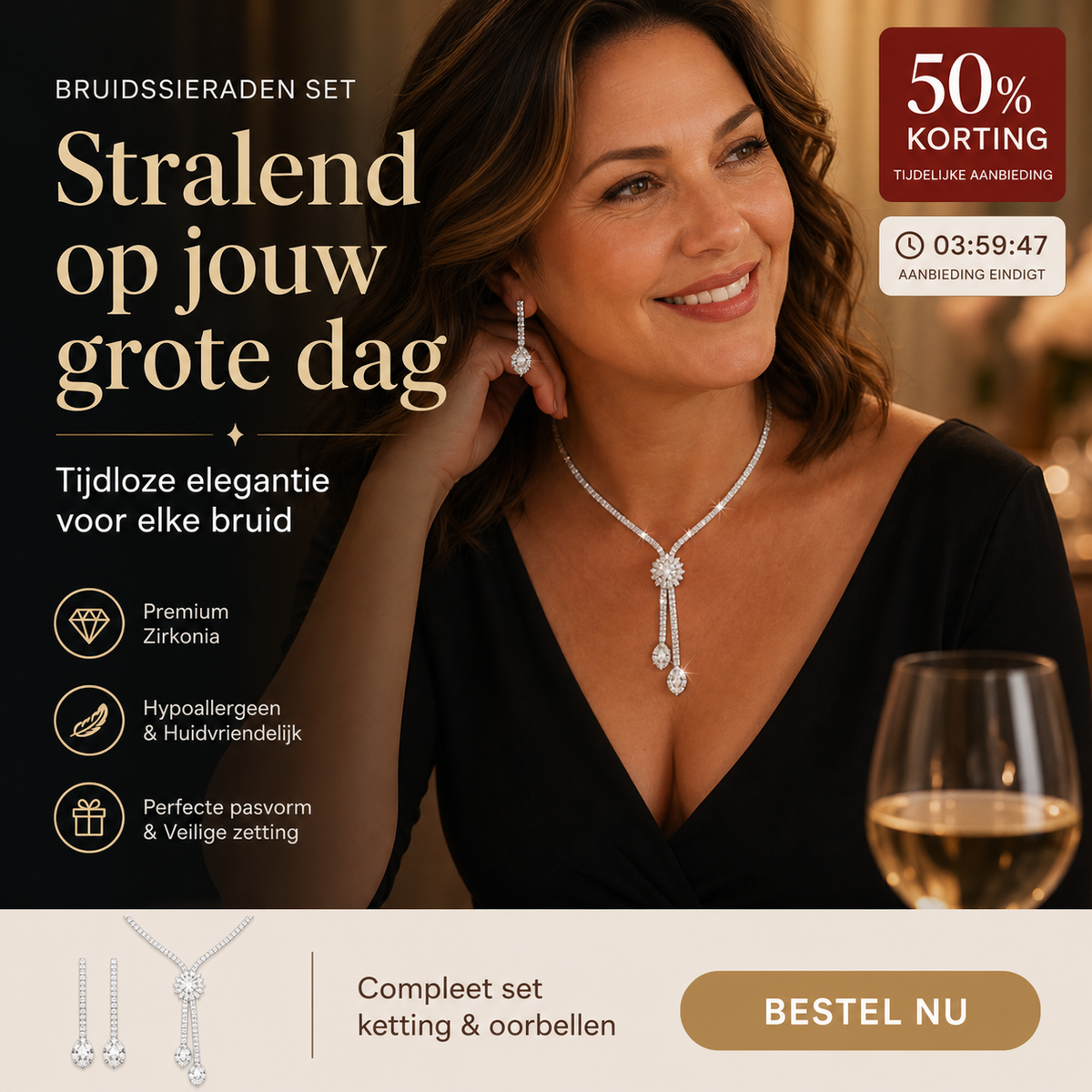 🎁 Nieuwe collectie 2026: 50% korting 💥 Sieradenset voor dames met zirkonia in bloemmotief – elegant en schitterend 💎