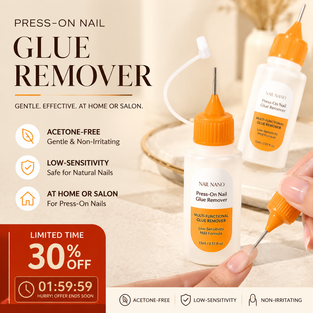 💅Zachte Acetonvrije Press-On Nagellijmverwijderaar✨ | Huidvriendelijke Multifunctionele Vloeistof voor Thuis & Salon