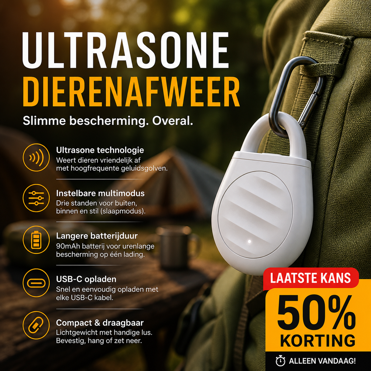 🐦💥 50% KORTING! Alsof je een onzichtbaar ultrasoon schild om je terras spant dat elke vogel, sprinkhaan en plaagdier in 1 seconde verjaagt! Geen gif, geen lawaai – alleen rust aan je sleutelbos.