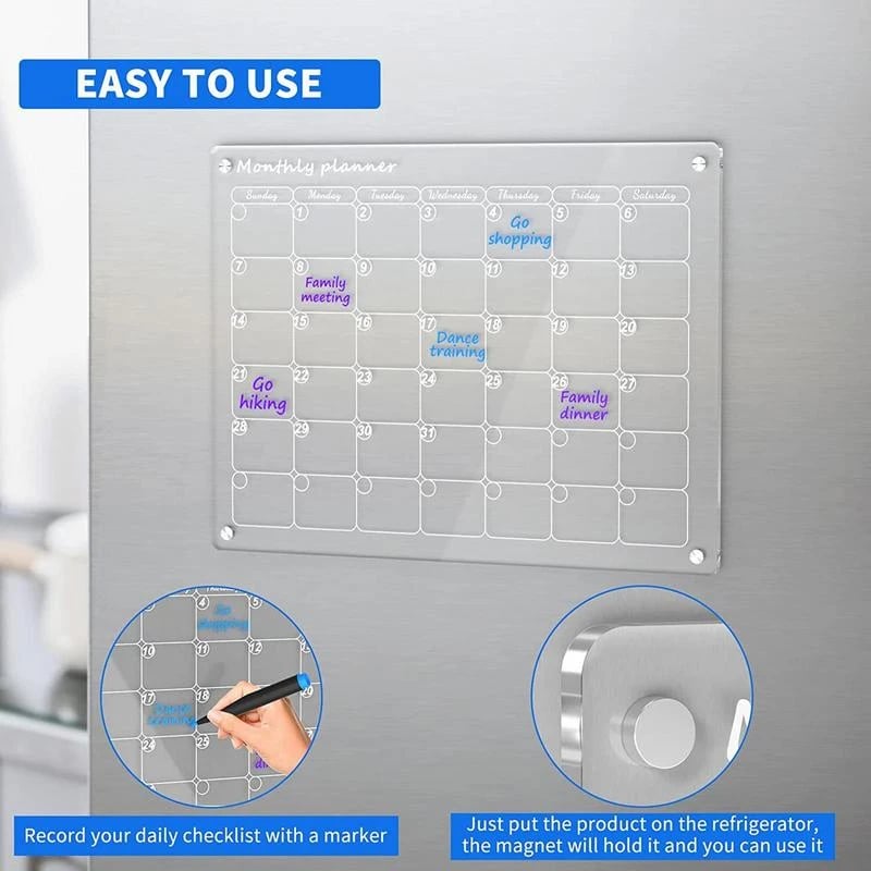 Magnetische schemaplanner voor koelkast【Permanent herbruikbaar】