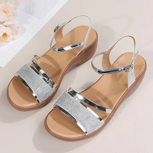 Vrouwen Casual Hoge Hak Comfortabele Instap Sandalen