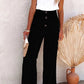 Linnenmix gesmokte broek met hoge taille