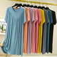 (Summer hot sale)Super Soft Comfortable Short Sleeve Loose Pajama Dress