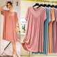 (Summer hot sale)Super Soft Comfortable Short Sleeve Loose Pajama Dress