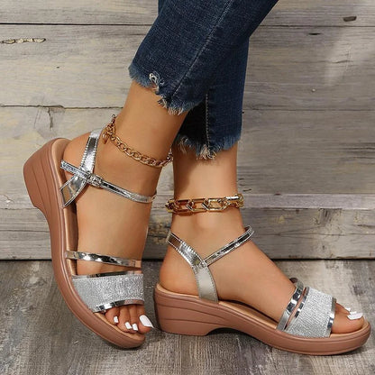 Vrouwen Casual Hoge Hak Comfortabele Instap Sandalen