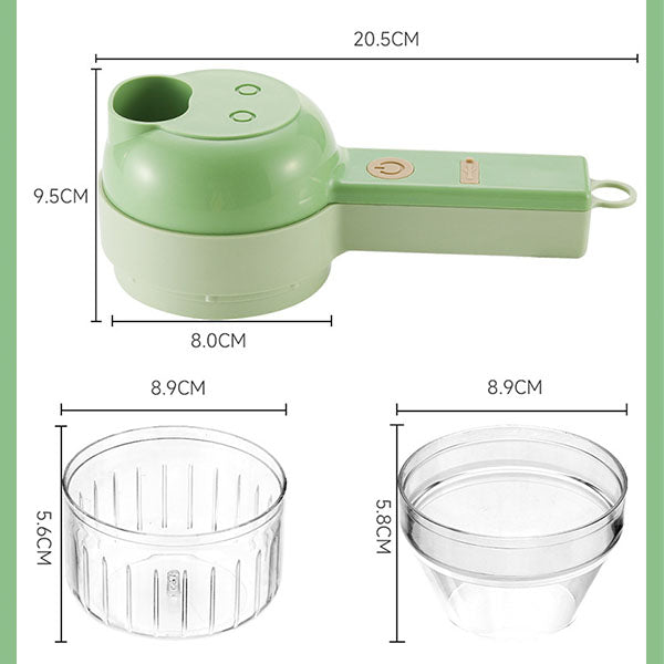 4 In 1 Handheld Elektrische Groentesnijder Set